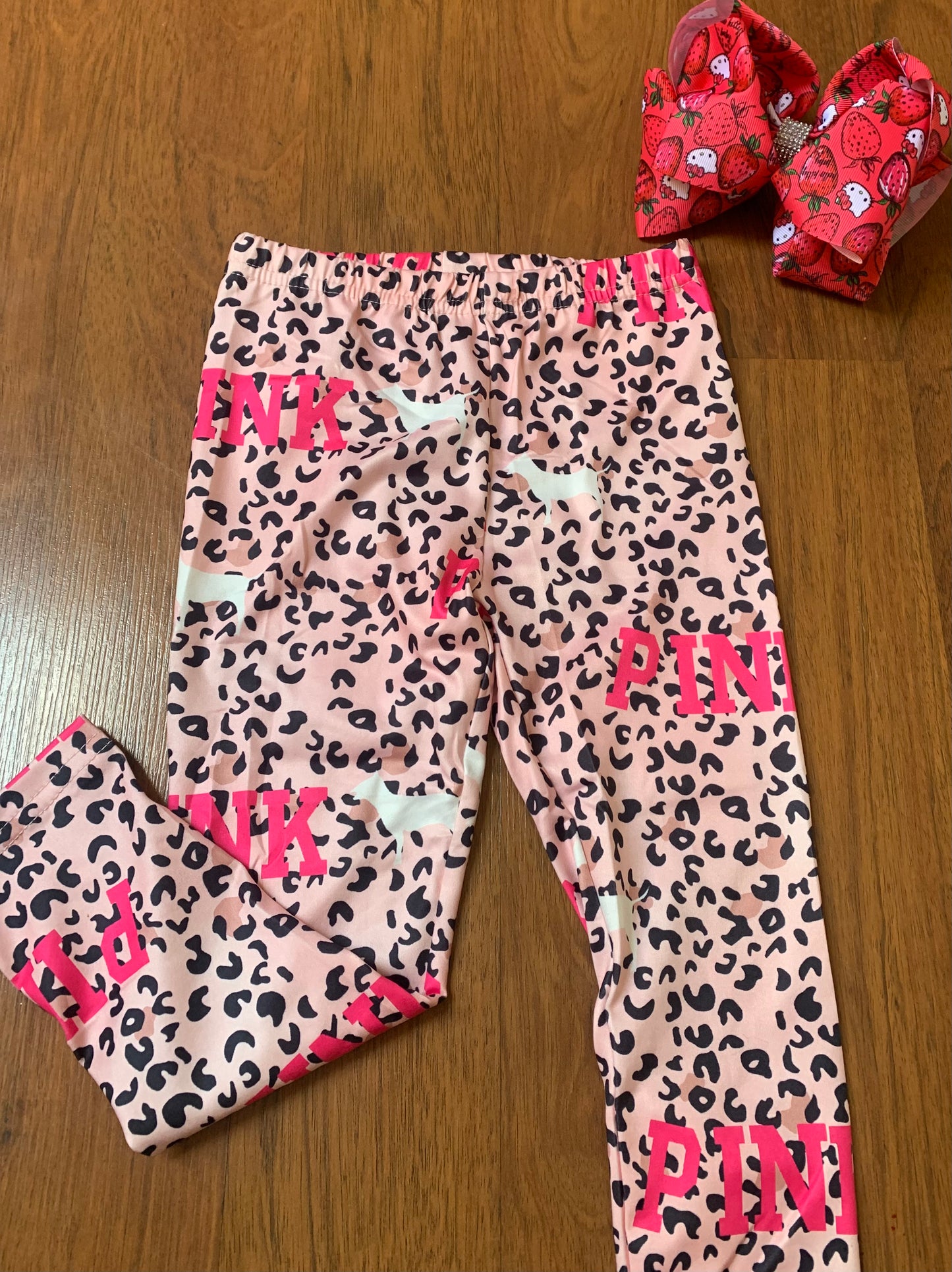 Pink animal print leggings