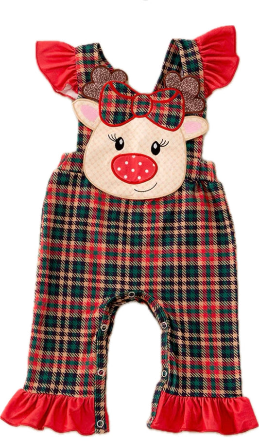 REINDEER PLAID ROMPER