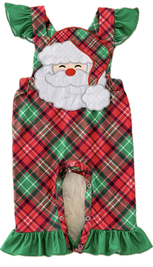 SANTA PLAID ROMPER