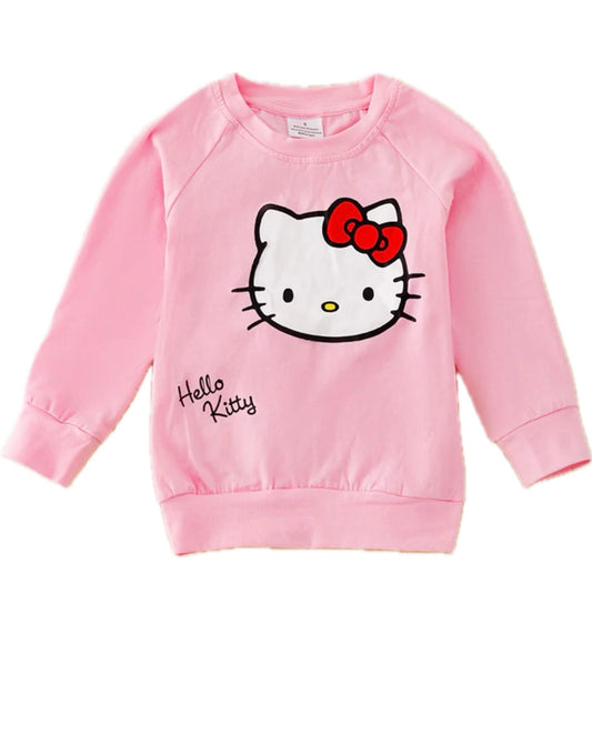 PINK KITTY PRINTED SWEATSHIRT